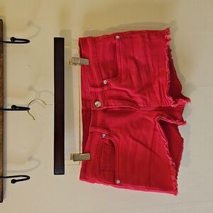 VENUS Red Jean Shorts for Women